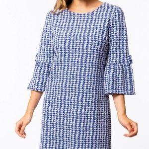 Jacquard Ruffle Sleeve Tyler Boe Dress